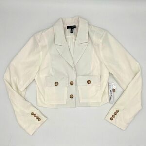 AQUA White Cropped Blazer – Size S – New with Tags – $118 Retail